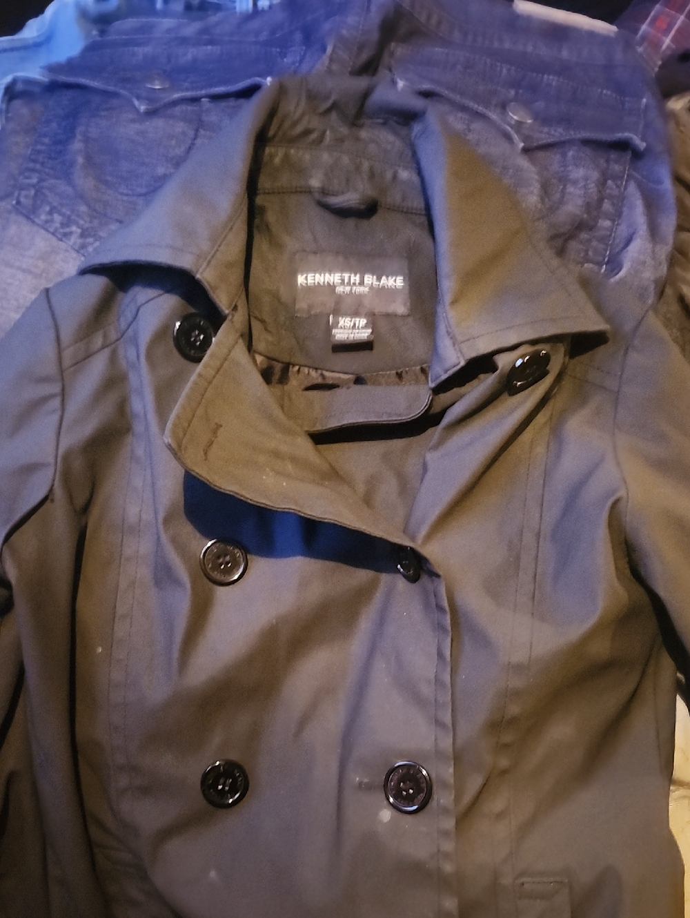 Women's Olive Double-Breasted Trench Coat